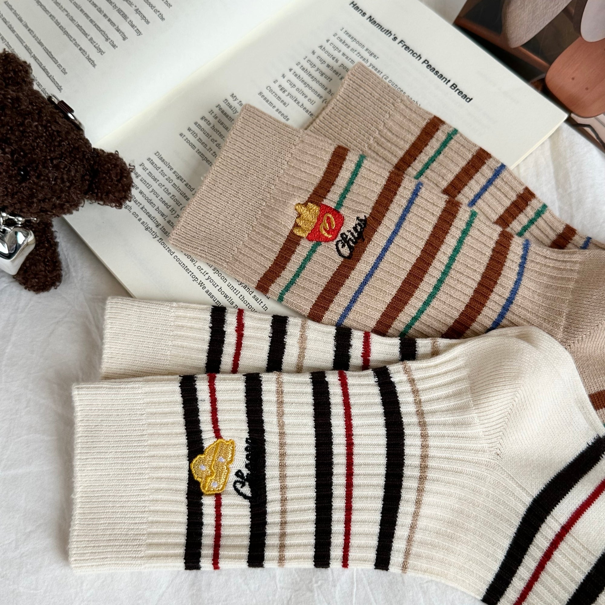 Women's Novelty Foodie Embroidered Socks - Single Pair