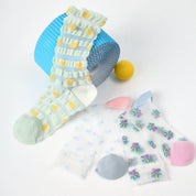 Aura Wave Retro Sheer Graphic Socks 3-Pack - sock set showing secure grip comfort