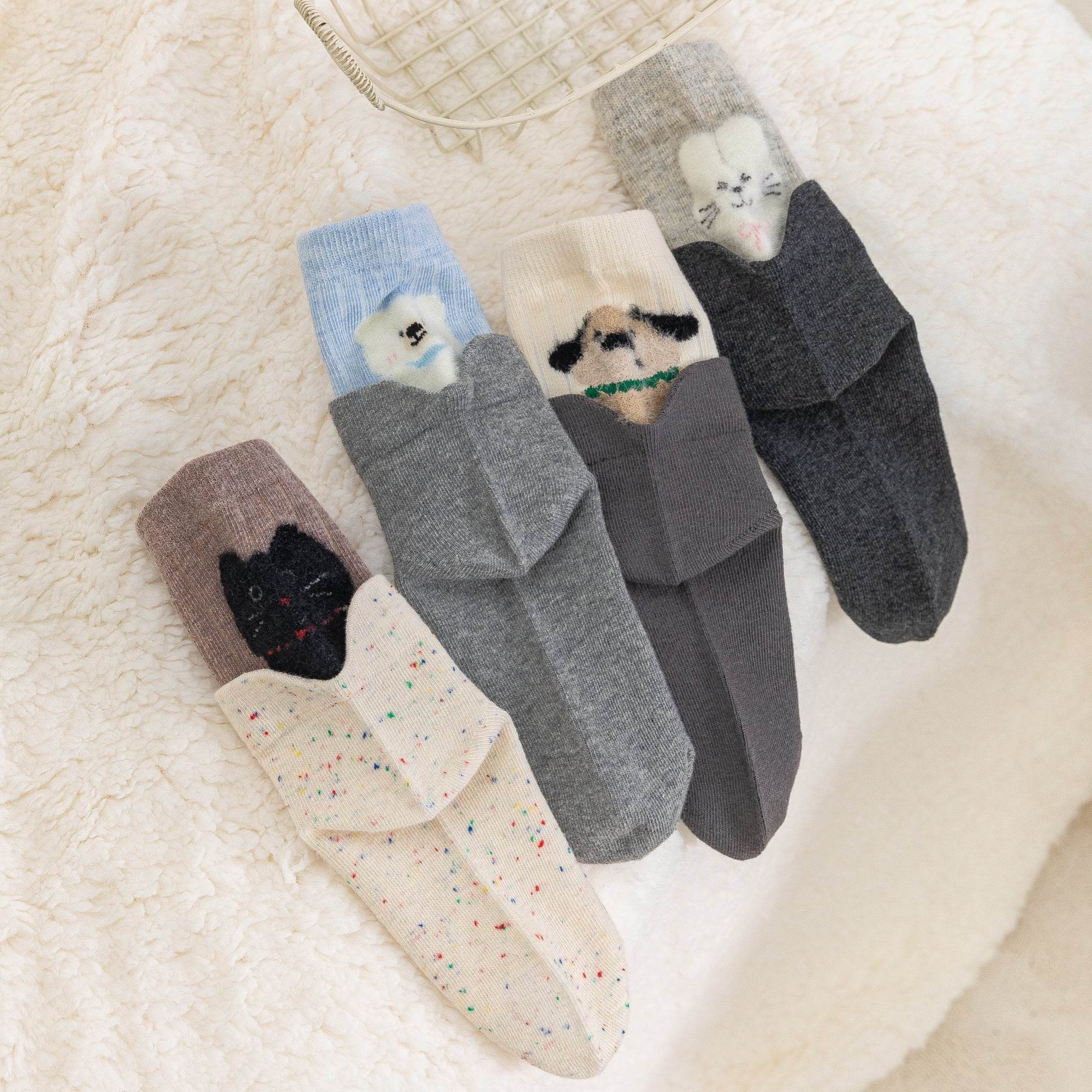 Kid's Peeking Pets Crew Socks - 4 Pairs - Weavasocks
