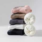 Women's Terry-Lined Pilates 92% Cotton Socks - product photo showing cushioned comfort