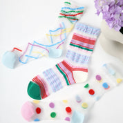 Ethereal Edge Creative Sheer Socks 3-Pack - sock set showing secure grip comfort