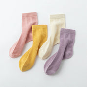 Kids' Organic Cotton Mesh Quarter Socks (4-Pack) - sock set showing breathable mesh comfort