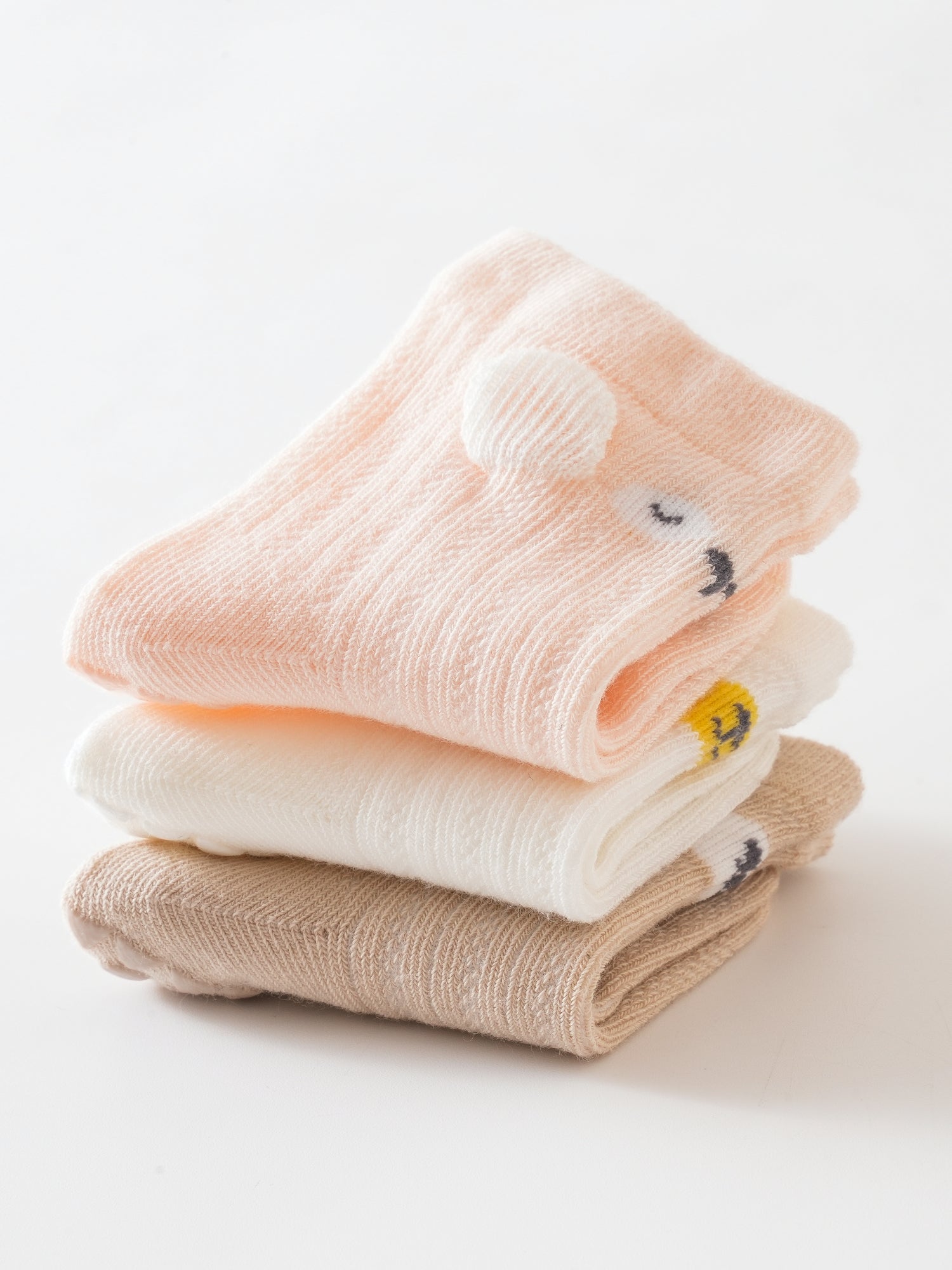 Babies' Non-Slip Mid Crew Socks-3 Pack