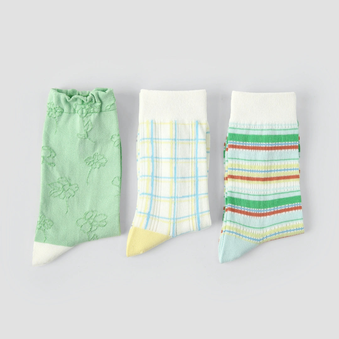 Women's Retro Modern Lurex Crew Socks (3-Pack) - sock set showing secure grip comfort