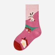 Kid's Cozy Bunny Fuzzy Socks - 4 Pairs