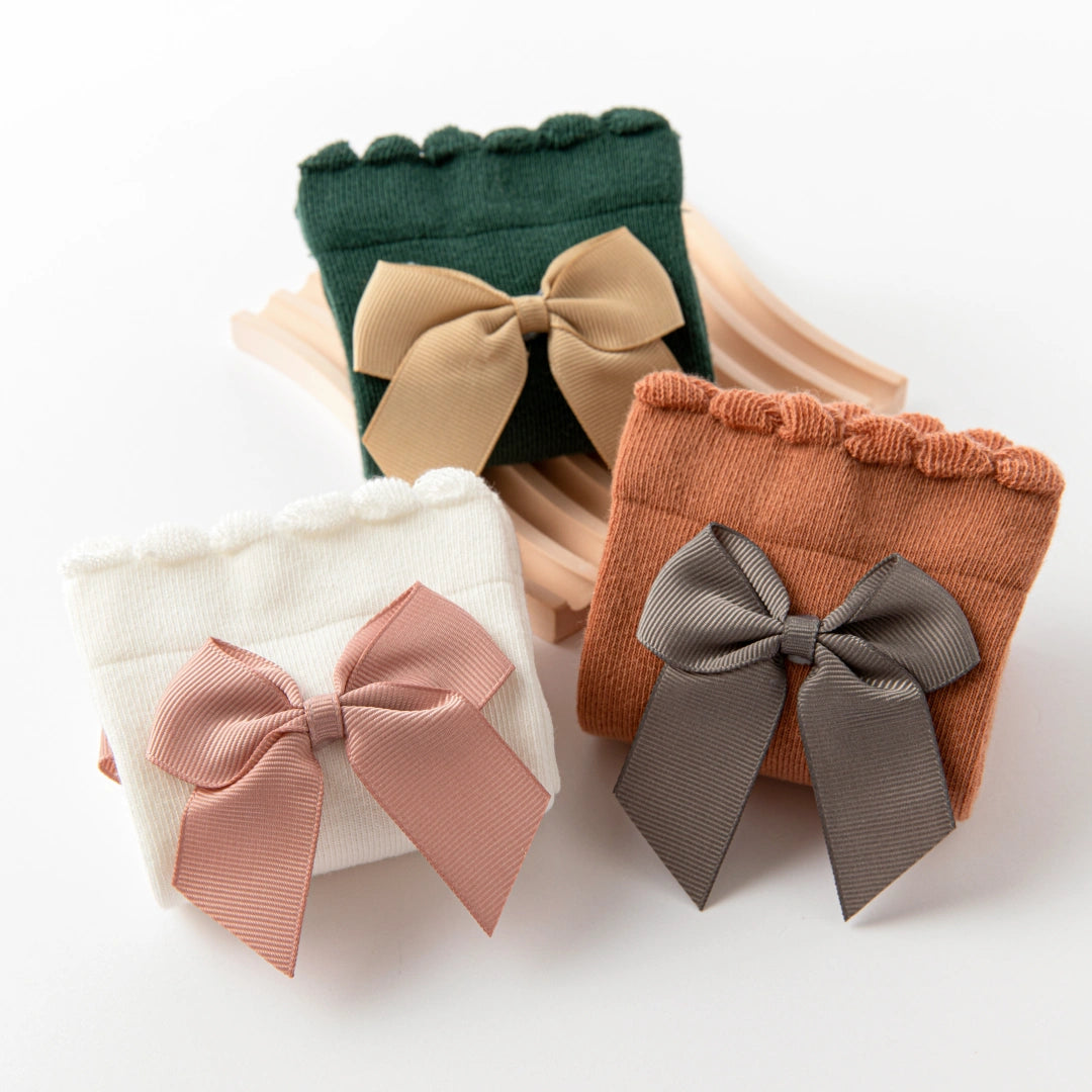 Baby’s Grosgrain Bow Knee-High Socks 3-Pack