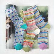 Aura Palette Geometric Sheer Socks 3-Pack - sock set showing secure grip comfort