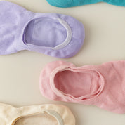 Women's Mulberry Silk & Modal Ultra-Thin No-Show Socks - product photo showing modal and mulberry silk comfort