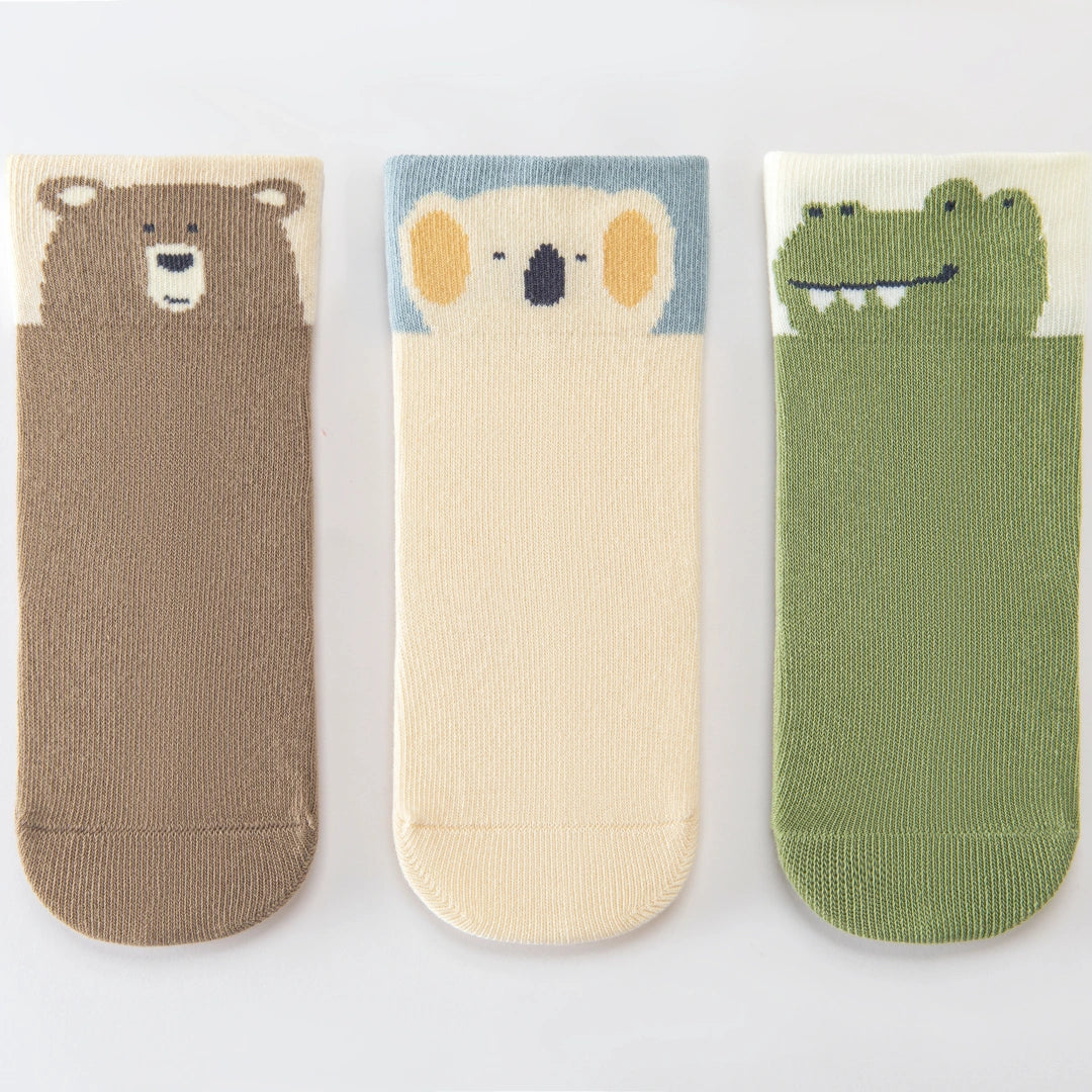 Baby’s Colorblock Animal Cuff Crew 3-Pack