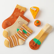 Baby’s Happy Harvest & Persimmon Cotton Crew Socks 4-Pack