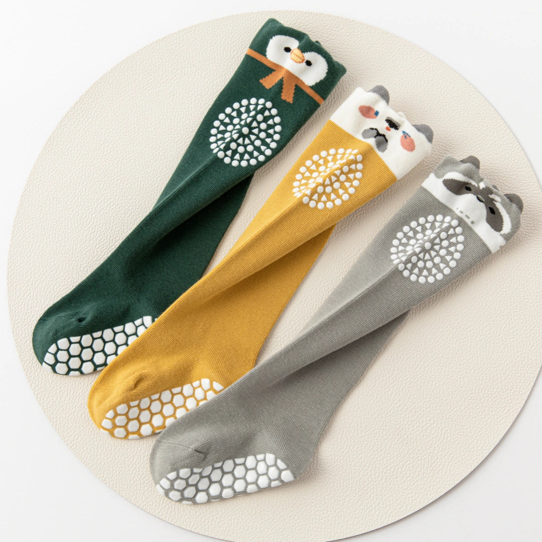 Baby’s Anti-Slip Knee Pad Crawling Socks 3-Pack