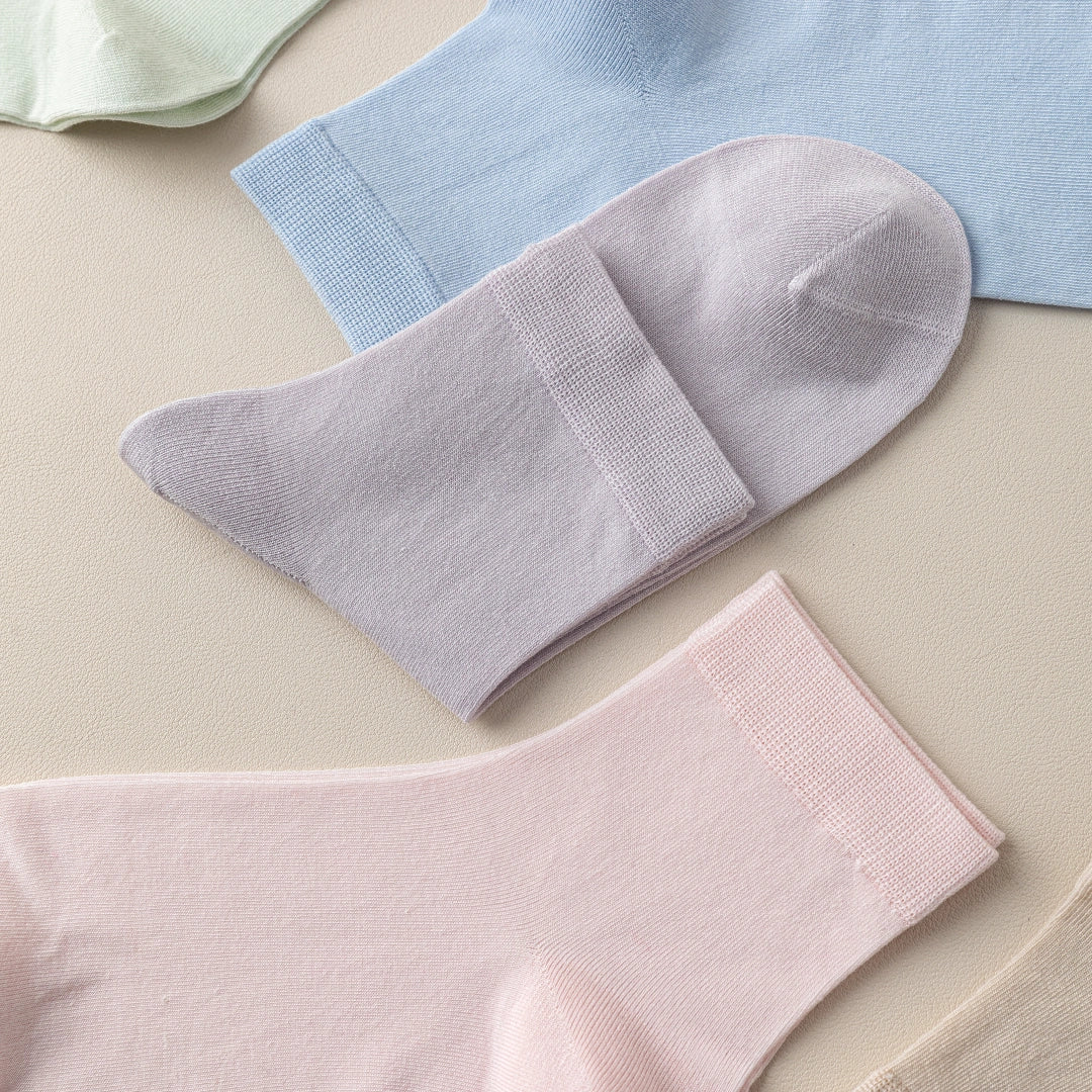 Women's 10% Silk & Modal Antibacterial Ankle Socks - product photo showing modal and mulberry silk comfort