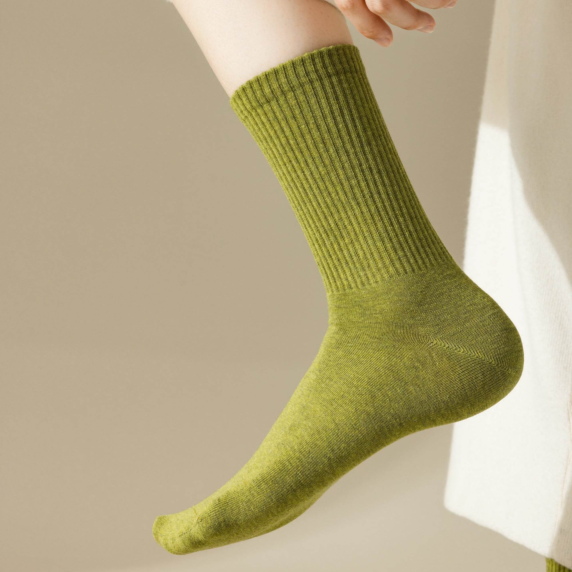 Women's Classic Cotton Ribbed Socks - 5 pairs