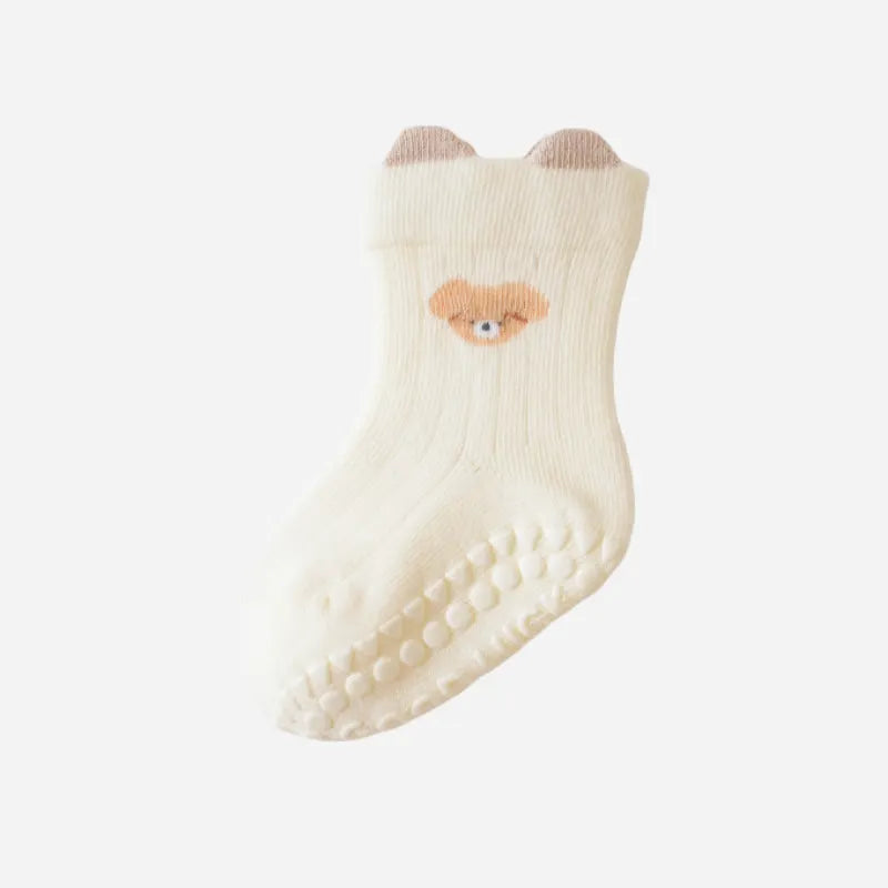 Babies Peekaboo Bear Grip Socks-3 Pairs