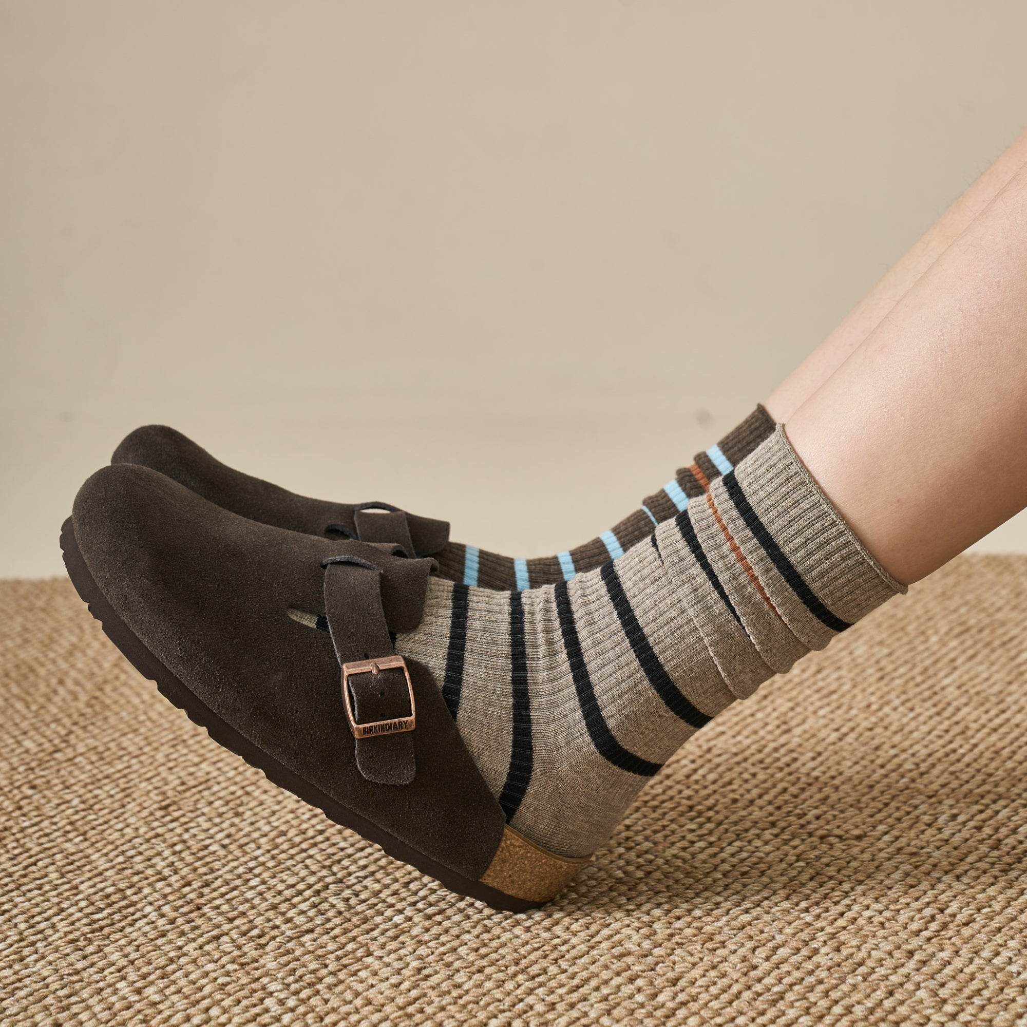Women's Varsity Stripe Ribbed Socks - Single Pair