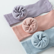 Women's Five-Toe Yoga Crew Socks - detail photo showing secure grip comfort