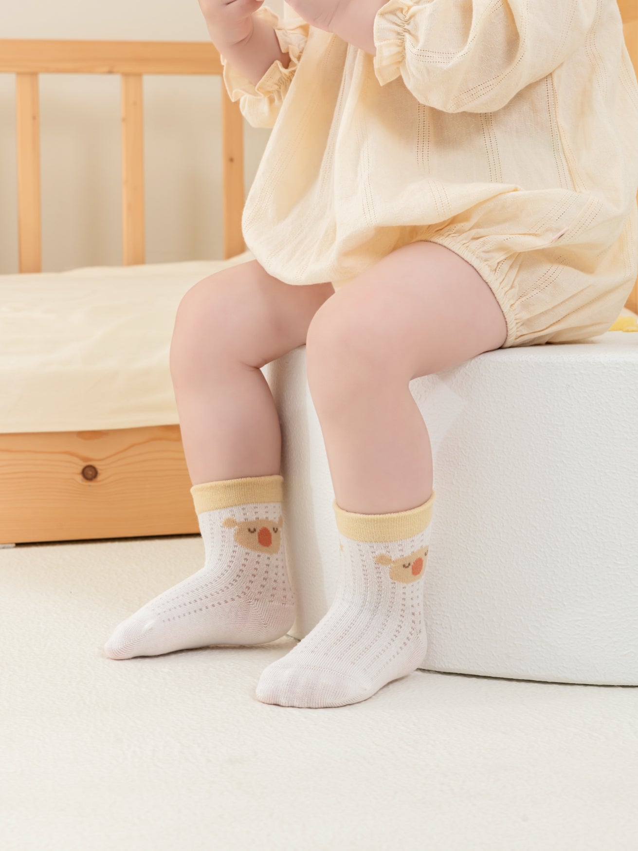 Babies' Breathable Ribbed Ankle Socks -4 Pack