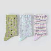 Women's Artistic Floral Mesh Crew Socks (3-Pack) - sock set showing breathable mesh comfort