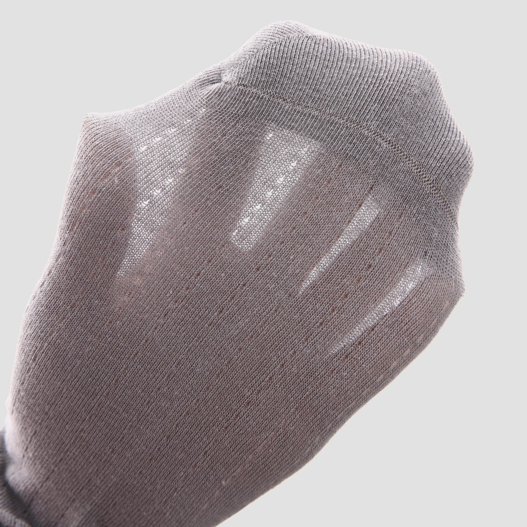 Women's Sheer Ruffle Cuff Socks - detail photo showing seamless stretch comfort
