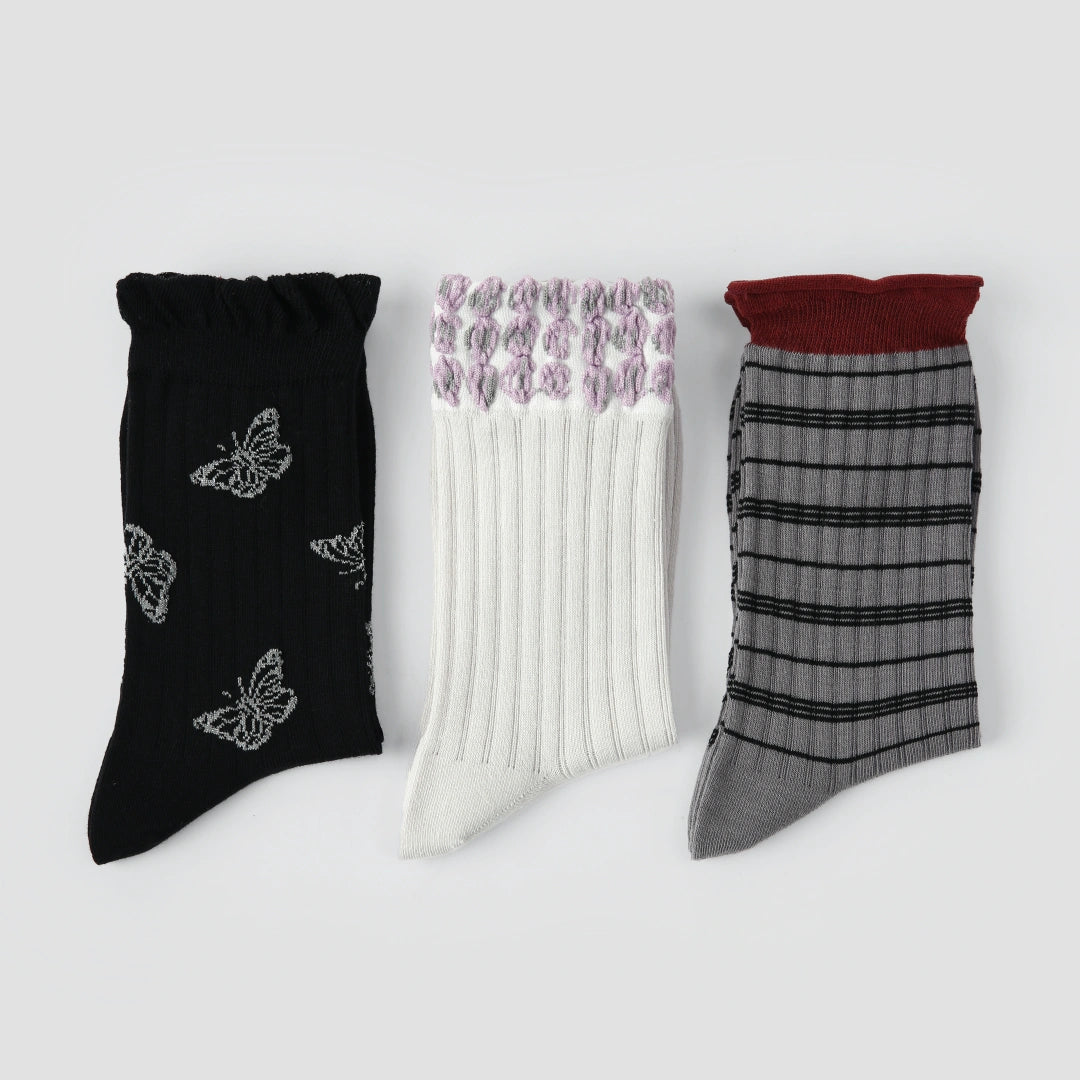 Women's Metallic Shimmer Mesh Crew Socks (3-Pack) - sock set showing breathable mesh comfort
