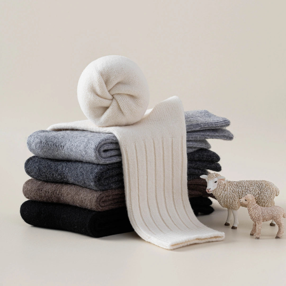 Men's 98% Merino Wool Mid-Weight Ribbed Crew Socks