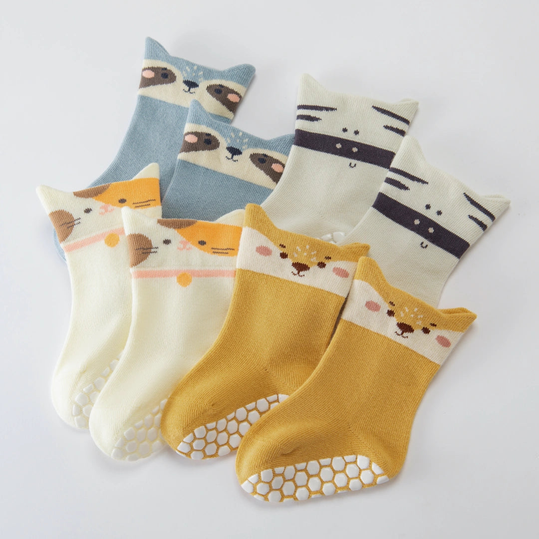 Baby’s Forest & House Friends Non-Slip Socks 4-Pack