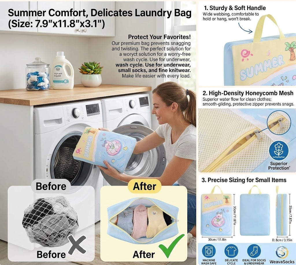 "The Sock Guardian" 3D Mesh Laundry Wash Bag