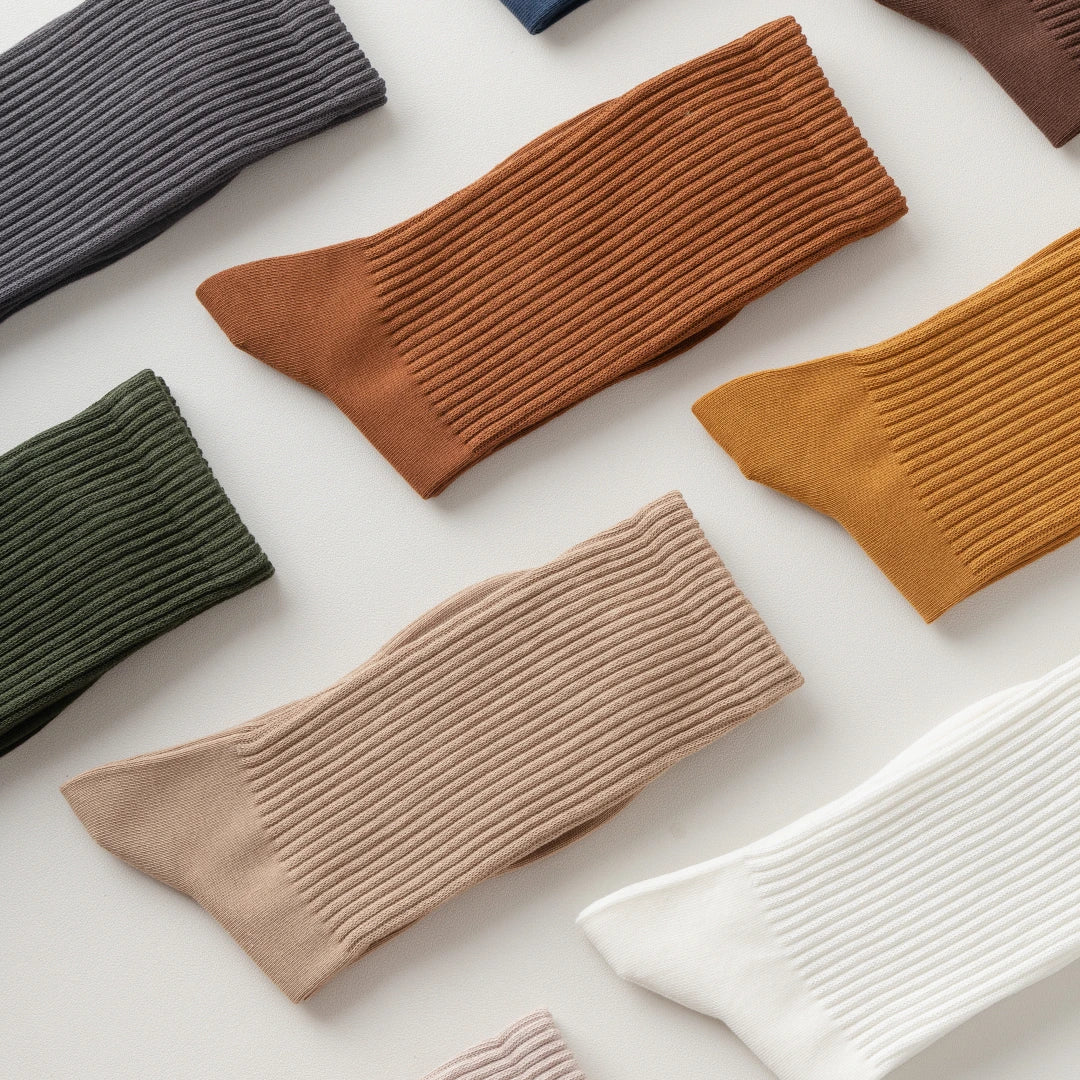 Men's 92% Cotton Ribbed Tall Crew Socks