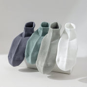 Men's 92% Cotton Non-Slip Yoga Ankle Socks - product photo showing secure grip comfort