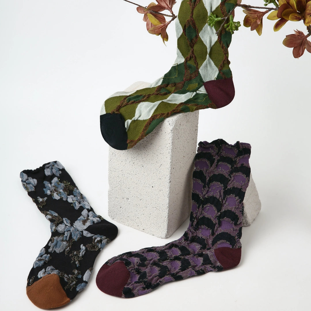 Jacquard Crew Socks