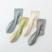 Kids' Organic Cotton Mesh Quarter Socks 4-Pack - sock set showing breathable mesh comfort