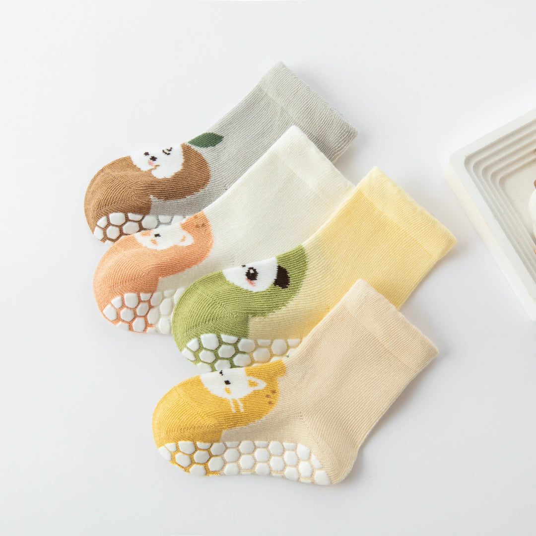 Baby’s Toe-Cap Friends Non-Slip Socks 4-Pack