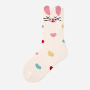 Kid's Cozy Bunny Fuzzy Socks - 4 Pairs