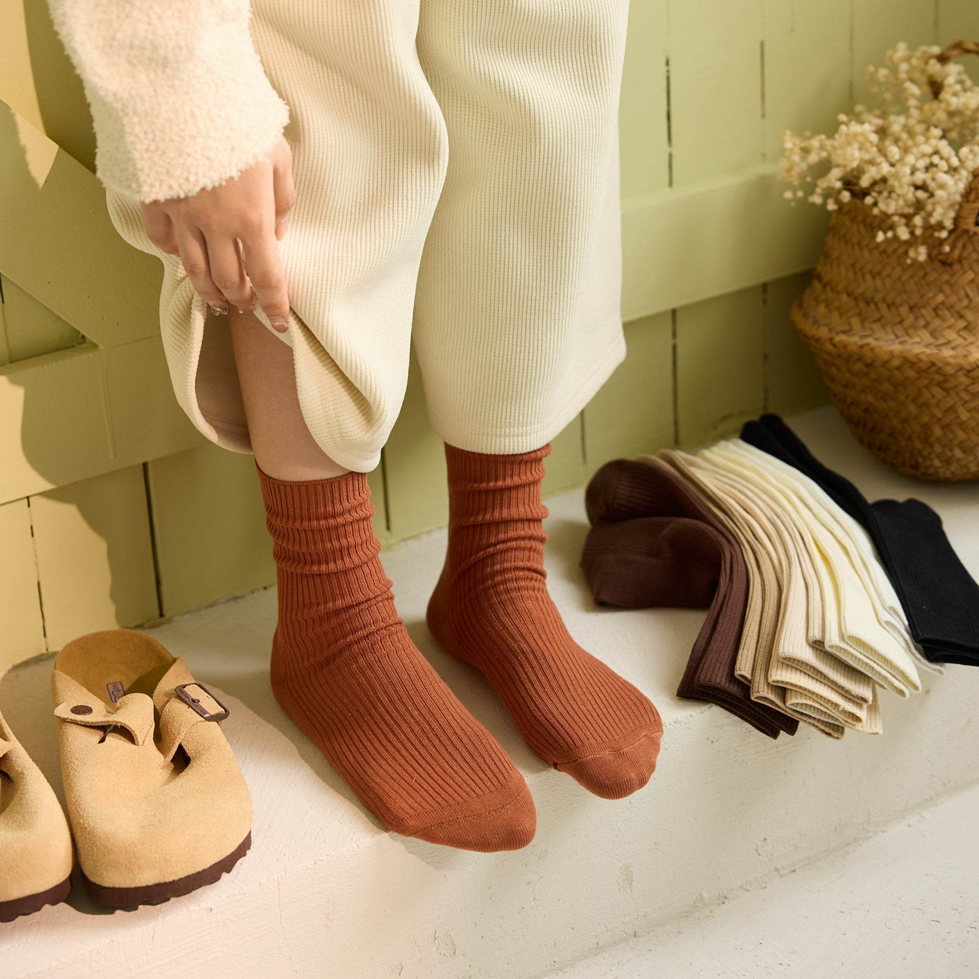 Women's Chunky Rib-Knit Slouch Socks - 5 Pairs - Weavasocks