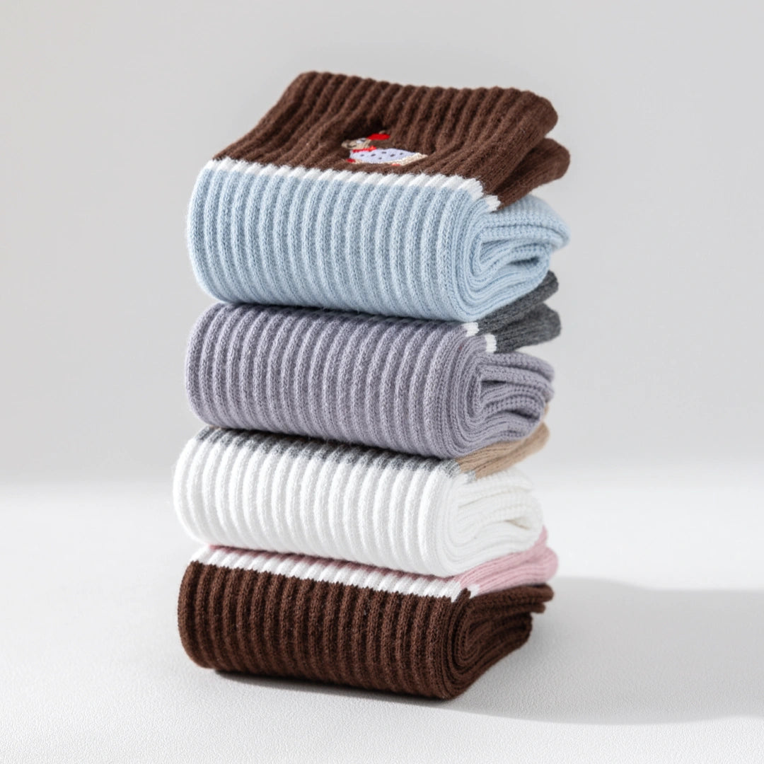 Women's 92% Cotton Yoga Mesh Crew Socks - product photo showing secure grip comfort