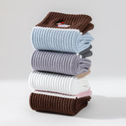 Women's 92% Cotton Yoga Mesh Crew Socks - product photo showing secure grip comfort