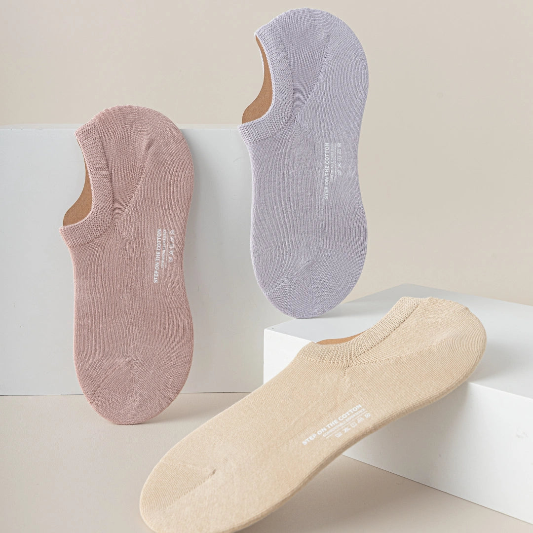 Kids & Petite Women's 95% Cotton Seamless No-Show Socks - sock set showing soft cotton comfort