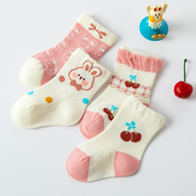 Baby’s Cherry & Bunny Cream Socks 4-Pack