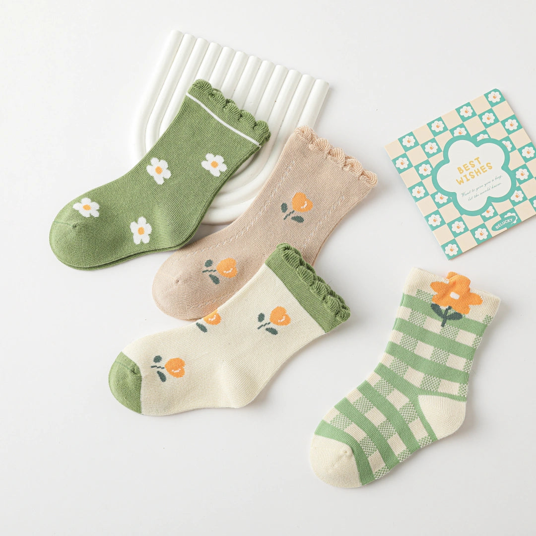 Baby’s Garden Bloom Ruffle Socks 4-Pack