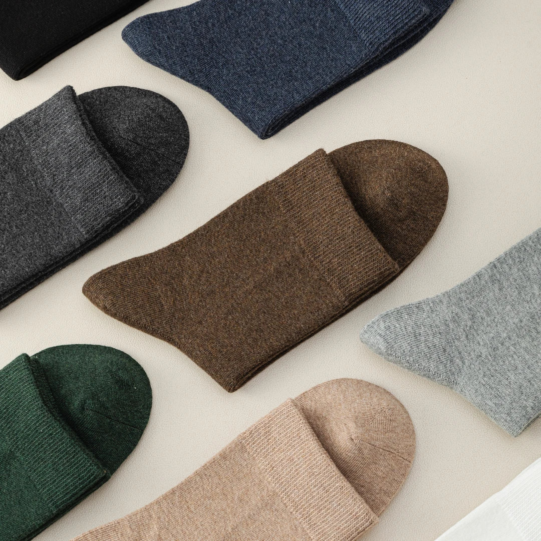 Men's 98% Cotton Heathered Business Crew Socks