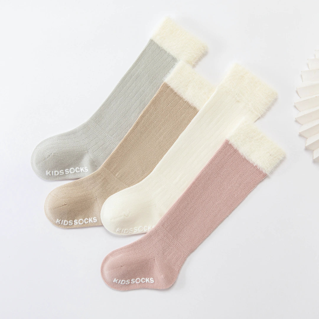 Baby & Toddler 3D Plush Flower & Gingham Knee-High - product photo showing secure grip comfort