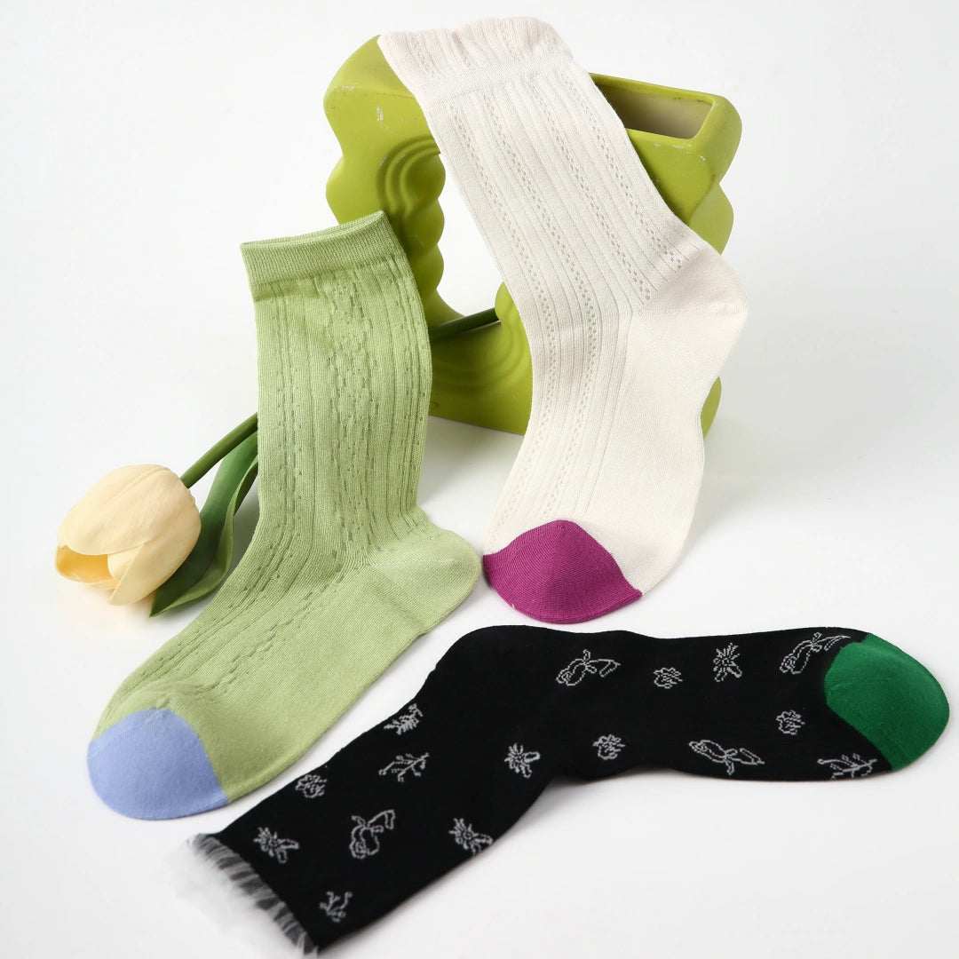 Women's Tulip Mesh Socks (3-Pack) - sock set showing breathable mesh comfort