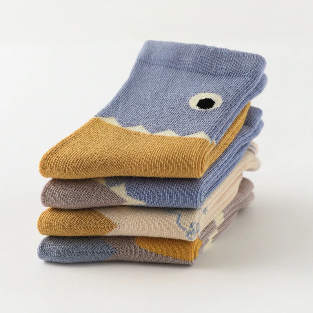 Baby’s Ocean Shark & Geometric Socks 4-Pack