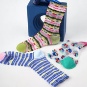 Aura Prism Creative Sheer Art Socks 3-Pack - sock set showing secure grip comfort