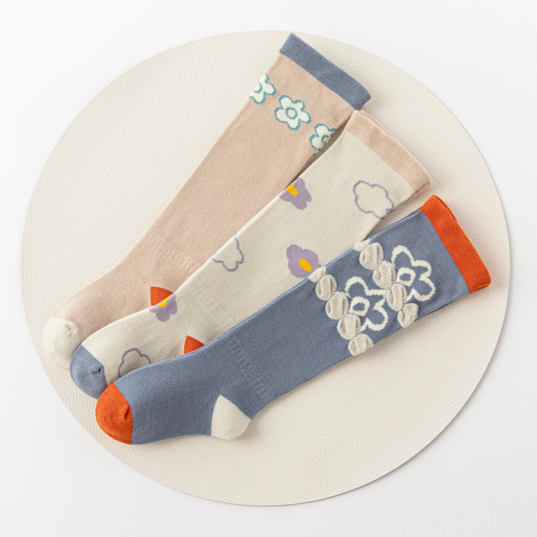 Baby’s Artsy Doodles' Textured Cloud & Flower Knee-High 3-Pack
