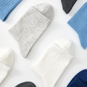 Kids' 97% Cotton Ribbed Socks Cool Blue 5-Pack