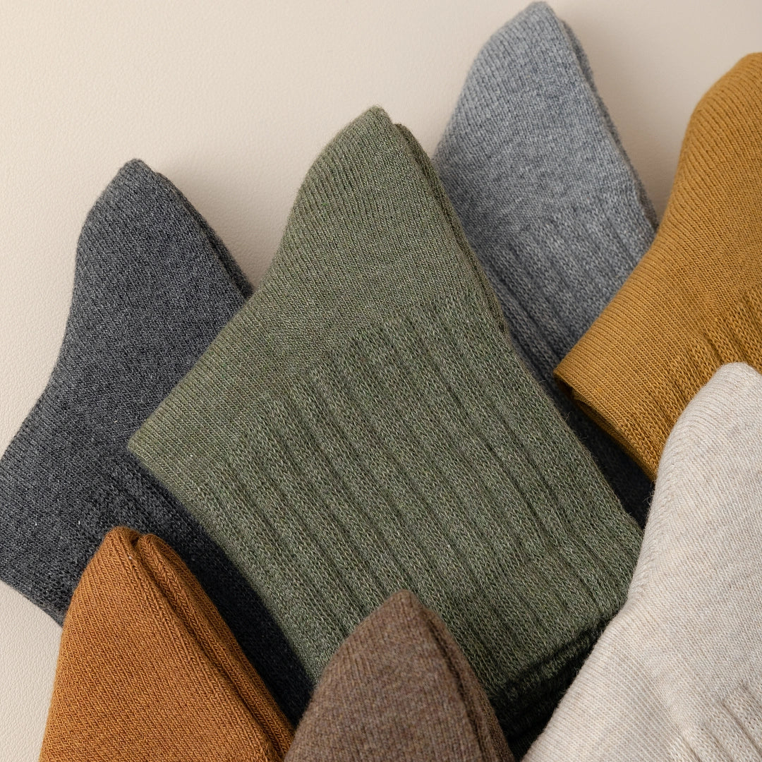 Men's Heather Terry Cushion 92% Cotton Quarter Socks - product photo showing cushioned comfort