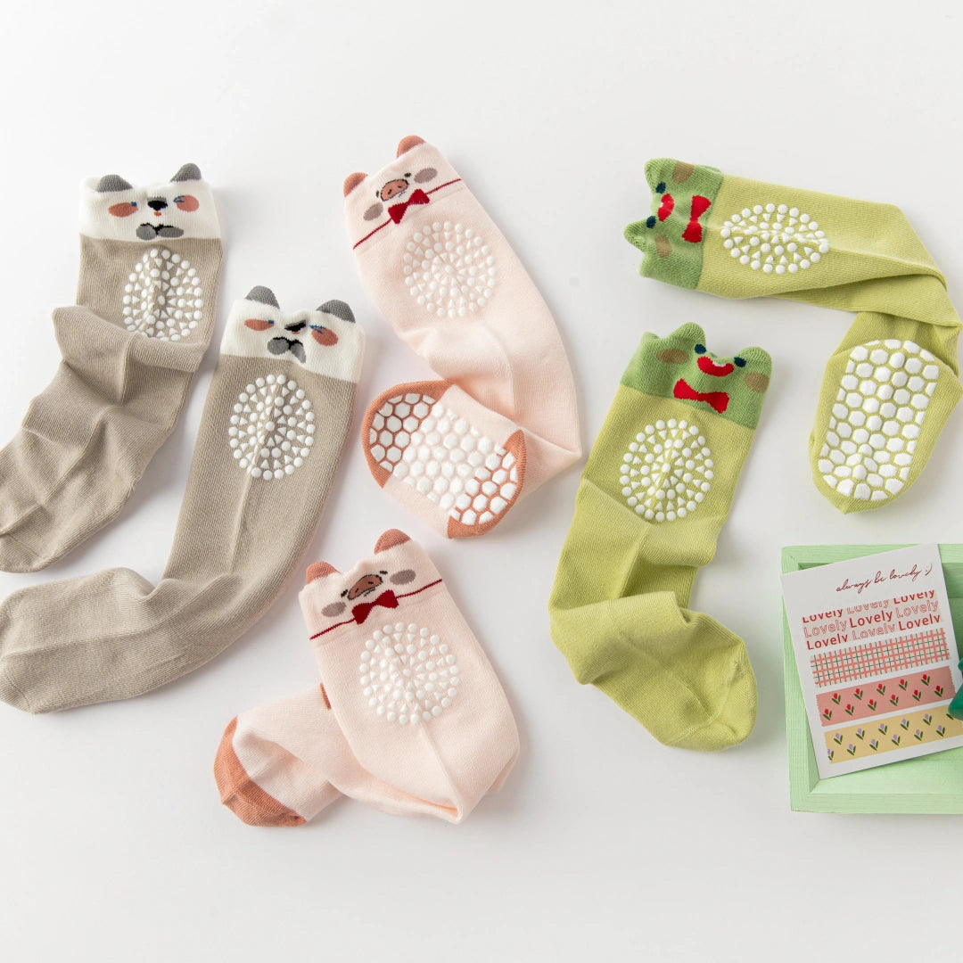 Baby’s Double Anti-Slip Knee Pad Crawling Socks 3-Pack