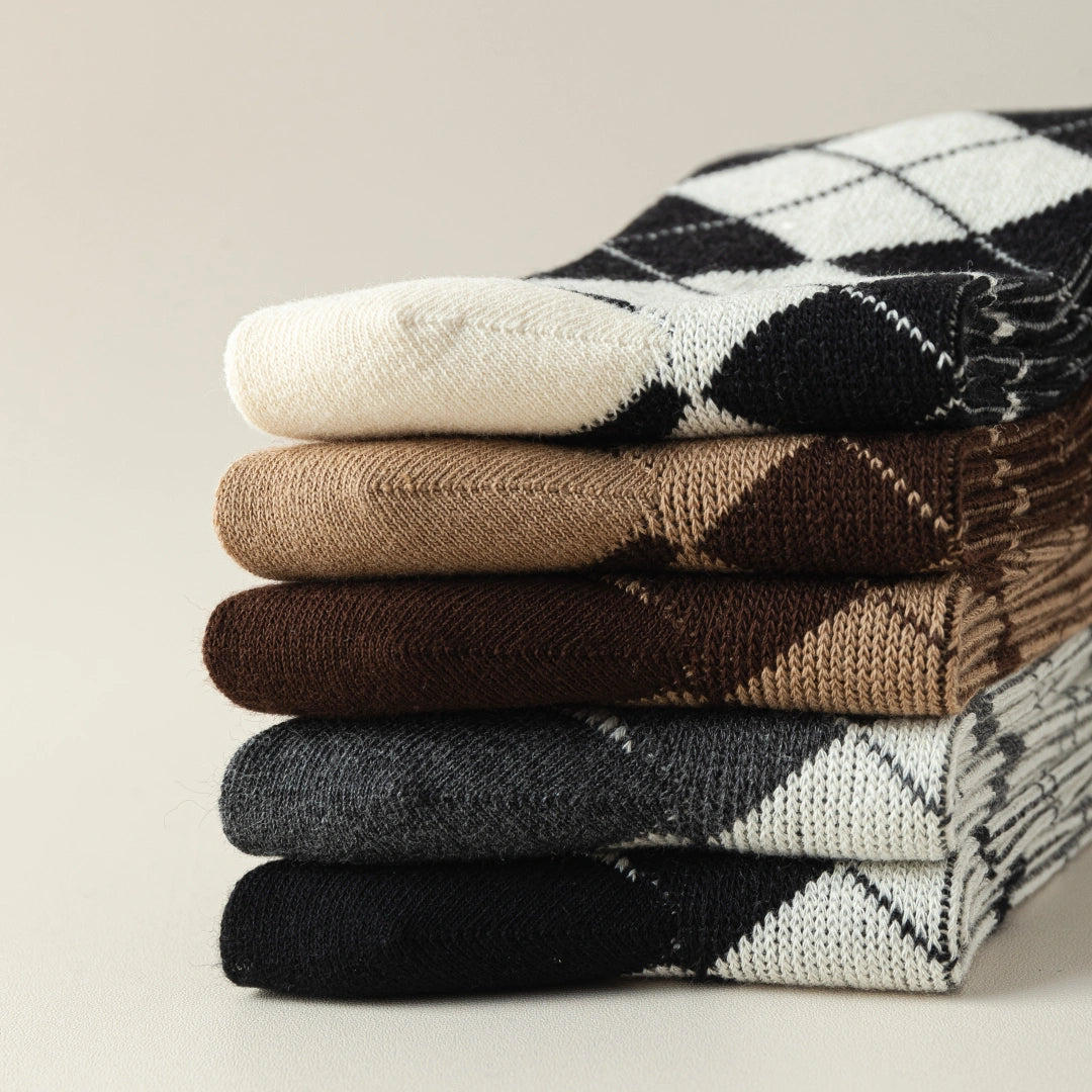 Preppy Argyle Knee Highs