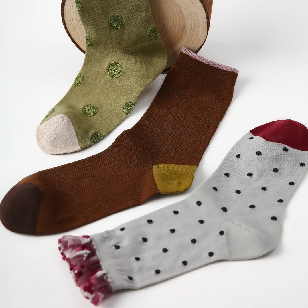 Women's Retro Modern Mesh Crew Socks (3-Pack) - sock set showing breathable mesh comfort